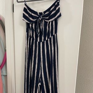 Strapless ankle length jumpsuit